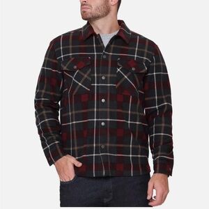 NWT BC Clothing Men's Textured Flannel Button Cuffs Branded Buttons Heavyweight